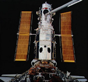Hubble Space Telescope and the Shuttle's arm
