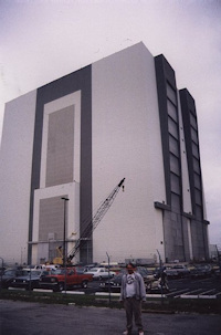 Vehicle Assembly Building (VAB) with Ken Harman in front