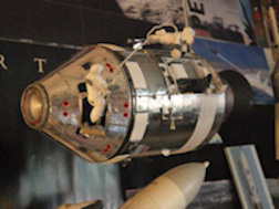 Apollo 15 Trans-Earth EVA model hung in the Shrine