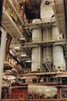 Ariane rocket in its assembly building, November 1993
