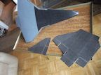 1/72 Buran model tile decals being applied