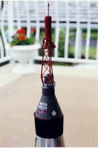 detail of Mercury-Atlas 9 model